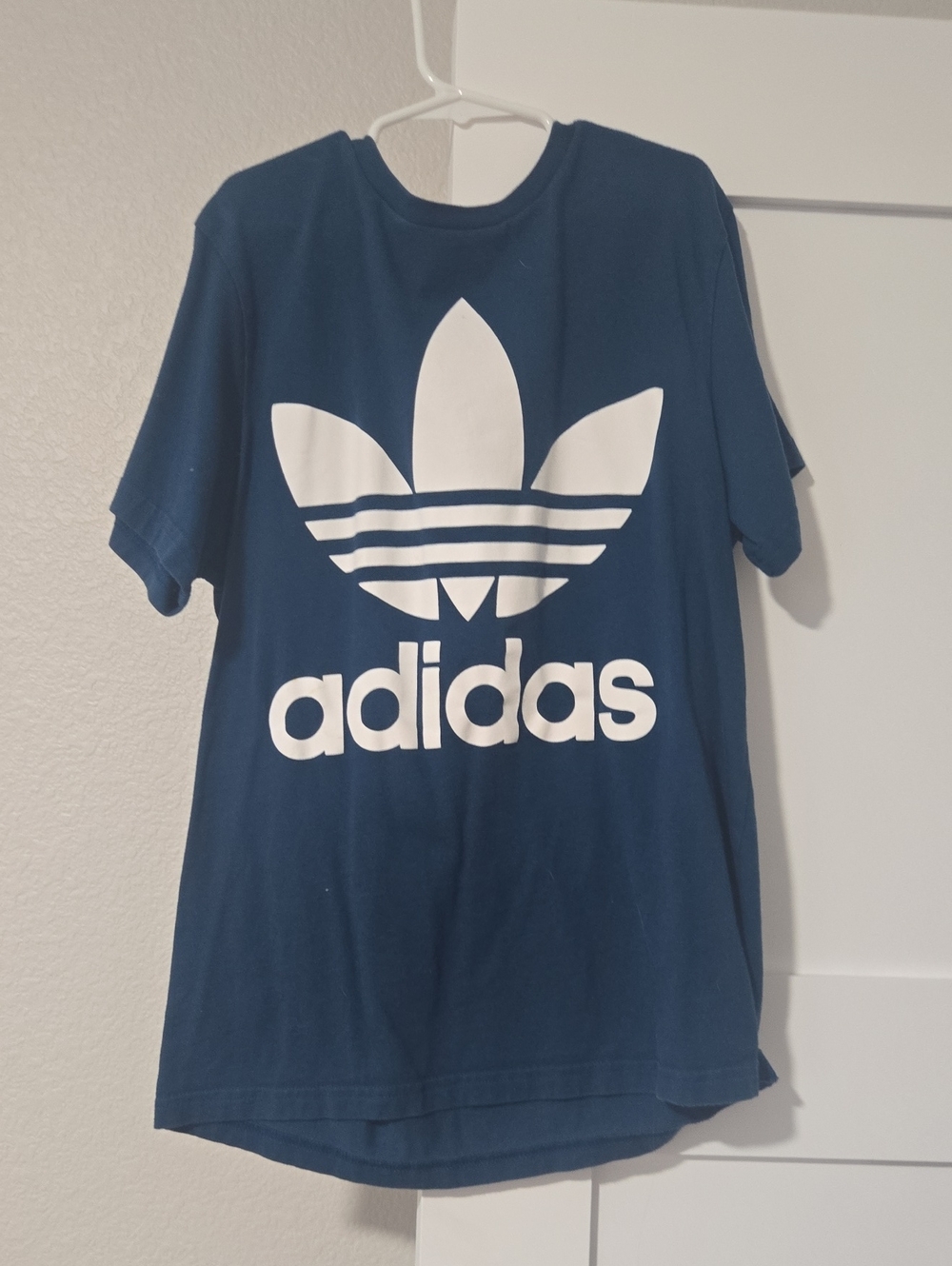 adidas Navy Tee with White Trefoil Logo